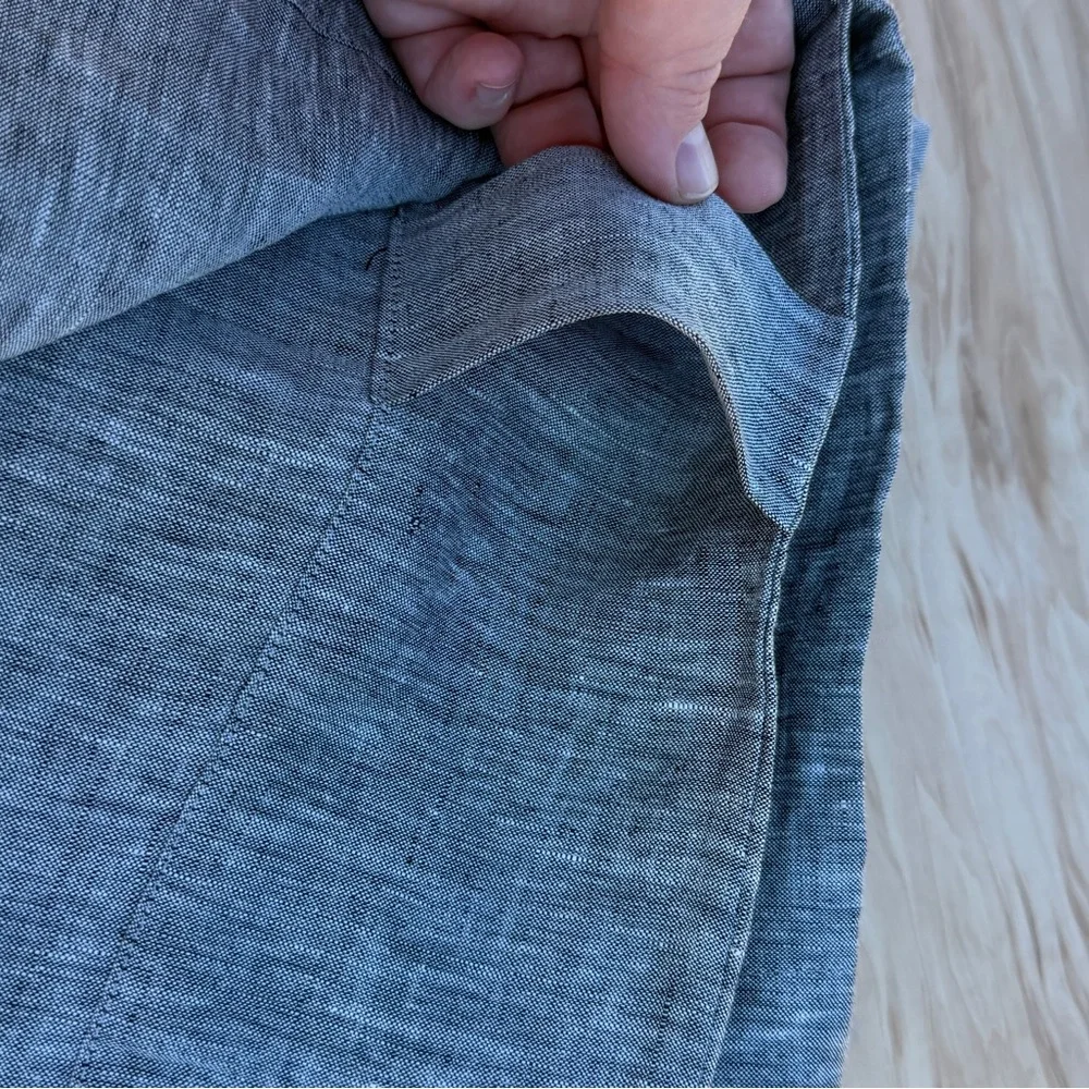 West Elm Grey/Heathered Sheer Linen Curtains